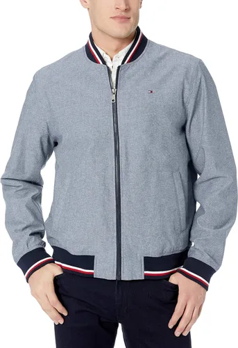 Vista 20 de Tommy Hilfiger Chaqueta bomber ligera Varsity de punto acanalado para hombre Verde militar