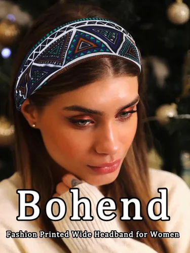 Vista 6 de Bohend Diademas anchas bohemias para mujer, 8 unidades, bandas elásticas antideslizantes para el cabello atléticas y yoga