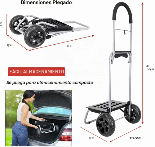 Vista 3 de dbest products Carrito Dolly MM, Negro Carro Carro Hardware Jardín Utilidad