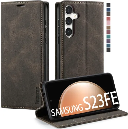 Vista 23 de japezop Compatible con Samsung Galaxy S23 5G - Funda tipo cartera con bloqueo RFID, tarjetero y función atril magnético, funda de piel con tapa