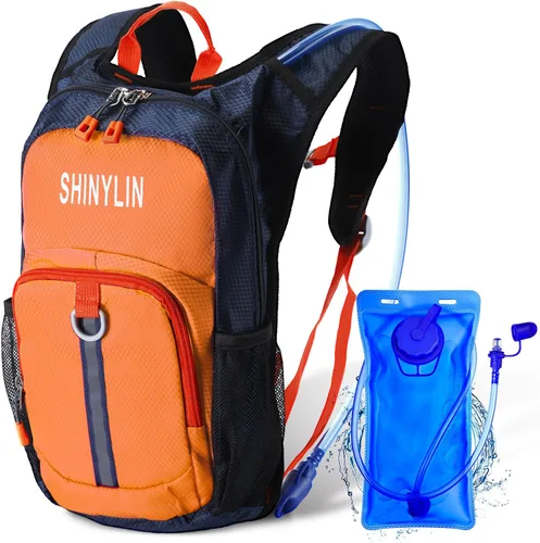 Vista 19 de Shinylin Mochila de Hidratación para Niños con Vejiga de Agua de 1.5L Mochila de Senderismo Ligera para Niños o Niñas Niños Ciclismo Escalada Correr