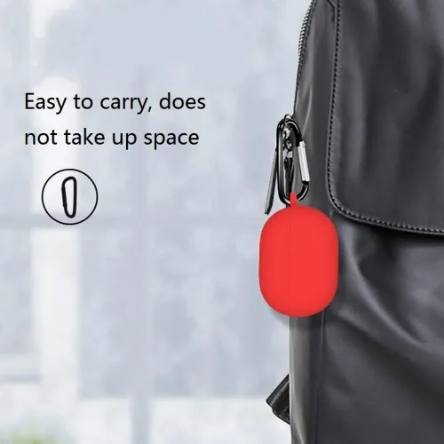 Vista 6 de USTIYA Funda para Huawei Freebuds Pro 2 2022 Funda protectora de silicona con cubierta de llavero (rojo)