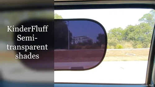 Vista 8 de kinder Fluff Sombras para Ventanas de Coche (4Pack) - La Única Sombra Solar Certificada para Ventanas de Coche para Bebés, Comprobada para Bloquear