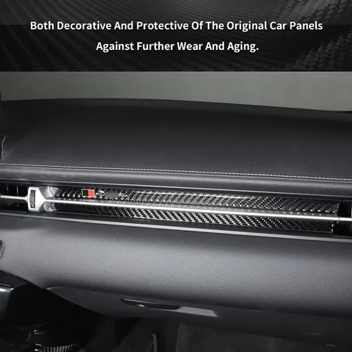 Vista 6 de Adhesivo decorativo de salida de aire para consola central de automóvil (con letra), apto para Toyota Supra GR A90 A91 MK5 2019-2022, borde de fibra