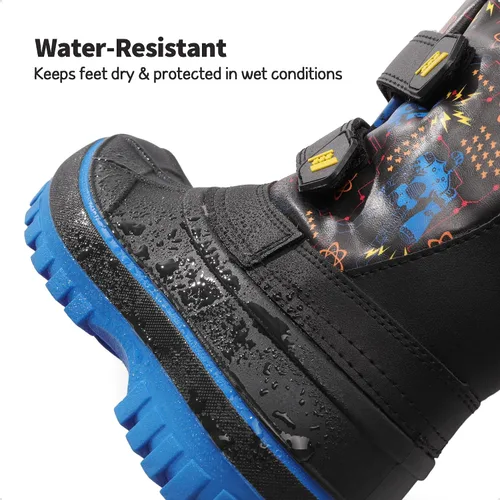 Vista 3 de DREAM PAIRS Botas de nieve de invierno para niños y niñas, hasta la pantorrilla