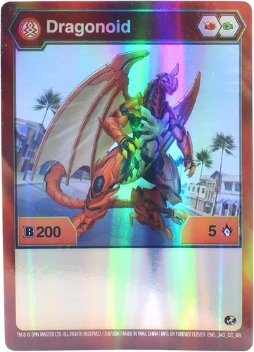 Vista 6 de Bakugan Figuras de coleccionista con 2 tarjetas coleccionables y moneda de coleccionista - (rojo dragónoide)