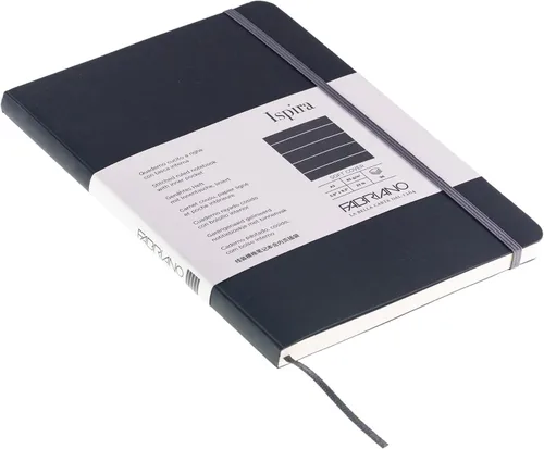 Vista 4 de Fabriano Ispira - Cuaderno de tapa suave, 5.8 x 8.3 pulgadas, A5, forrado, negro