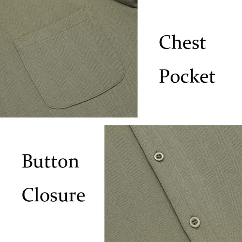 Vista 5 de COOFANDY Camisas casuales con botones para hombre, manga corta, ajuste regular, camisa de playa