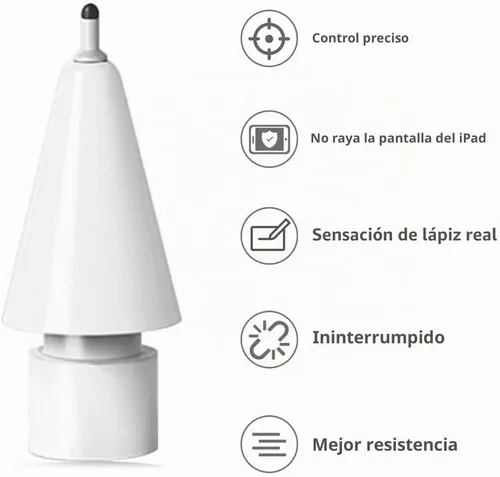 Vista 3 de SIXFU Puntas mejoradas para la punta del lápiz Apple, puntas de repuesto seguras antiarañazos, como puntas de goma de control preciso para Apple Pen