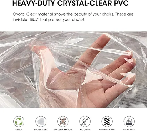 Vista 3 de Konsilsa Fundas impermeables y resistentes a los arañazos para sillas de comedor, fundas de plástico PVC para sillas protectoras transparentes
