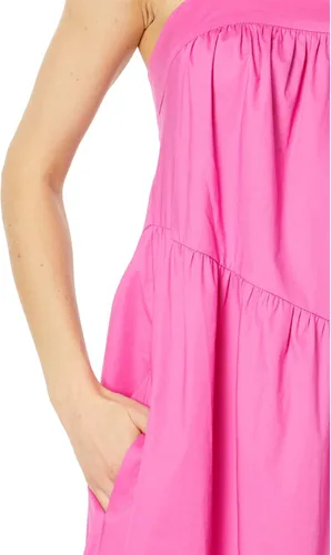 Vista 3 de Donna Morgan Vestido largo sin mangas para mujer con niveles diagonales