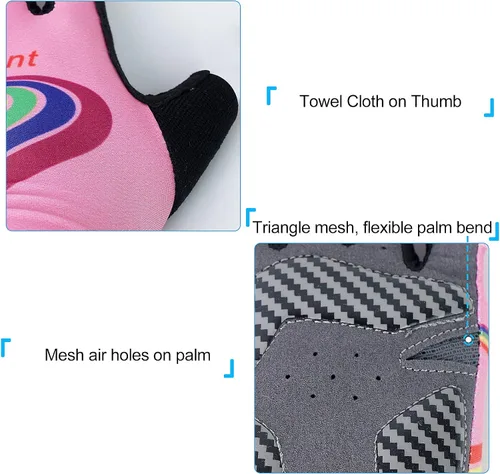 Vista 4 de Luwint Guantes deportivos acolchados de gel para niños de 3 a 8 años, guantes de ciclismo transpirables para ciclismo, ejercicio, correr, entrenar