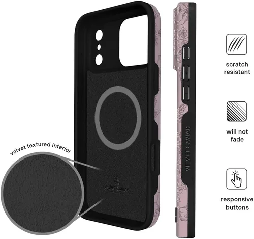Vista 1367 de VELVET CAVIAR Funda para iPhone 15, compatible con MagSafe, probada contra caídas de 10 pies, fundas protectoras de diseño, leopardo color rosa