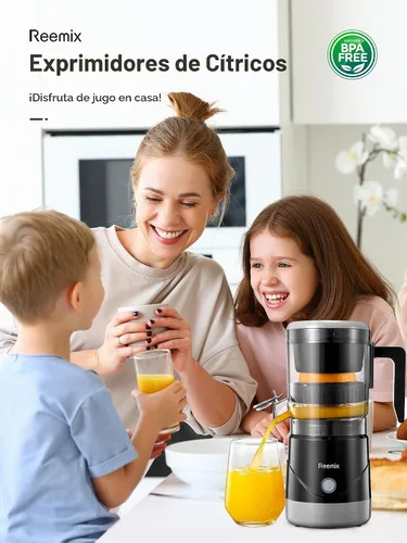 Vista 6 de Reemix Exprimidor eléctrico de cítricos para naranja, limón, pomelo, operación con un toque, portátil con cepillo de limpieza