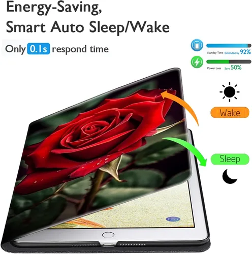 Vista 4 de Rossy Funda para Kindle de 10ª generación 2019, delgada, de piel sintética, ajustable, Smart Cover con encendido y apagado automático para Kindle