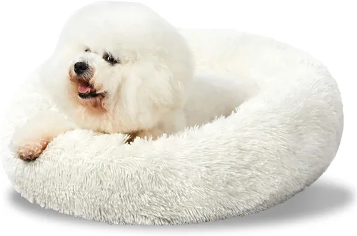 Vista 10 de ANWA - Cama redonda para perro mediano, lavable, cama tipo dona para perro grande, cómoda, acogedora y relajante