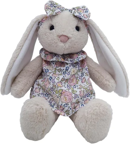Vista 8 de Peluche de conejo de 15.7 pulgadas para niñas, animal de peluche suave de conejo de Pascua, juguete de conejo de peluche de princesa, juguete