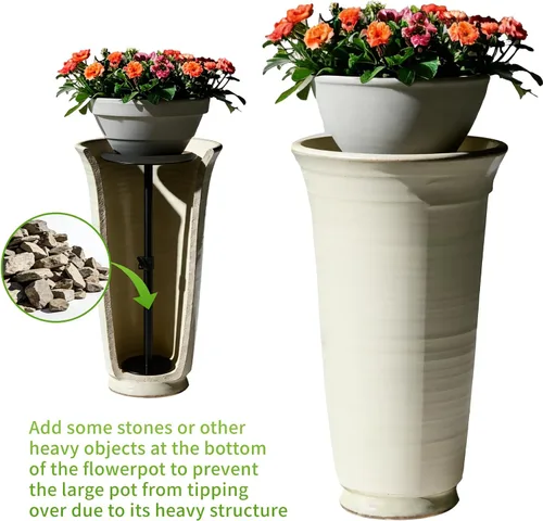 Vista 5 de Elevador de plantas ajustable para macetas interiores, soporte ajustable para plantas, relleno de macetas para plantas artificiales