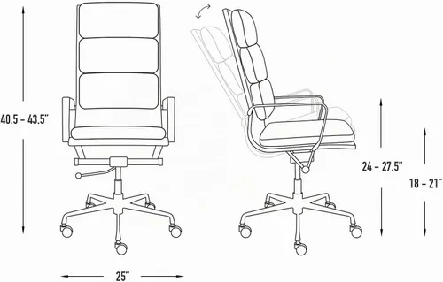 Vista 3 de Laura Davidson Furniture SOHO II Silla de gestión acolchada con respaldo alto (marrón)