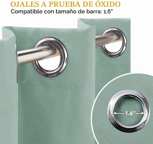 Vista 2 de RYB HOME - Cortinas para armario de 36 pulgadas, cortinas para oscurecer la habitación con ojales resistentes a la oxidación, cortinas de Aqua