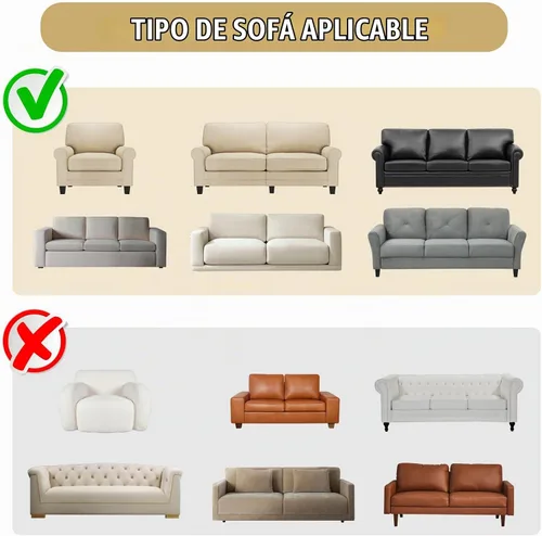 Vista 8 de H.VERSAILTEX - Funda elástica para sofá de jacquard con protector de muebles impermeable de 1 pieza, fundas para sofá elásticas con parte inferior