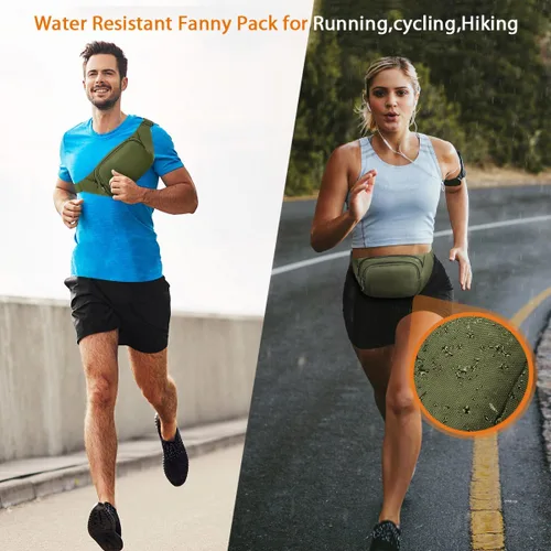 Vista 3 de Riñonera grande para mujeres y hombres – Riñonera Syican con 3 bolsillos con cremallera, regalos para disfrutar de deportes, viajes, entrenamiento