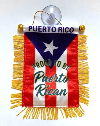 Vista 3 de Banderas de Puerto Rico para accesorios de coches pegatinas pegatinas Puerto Rico de calidad hecha banderas para autos pequeña mini Banner colgante