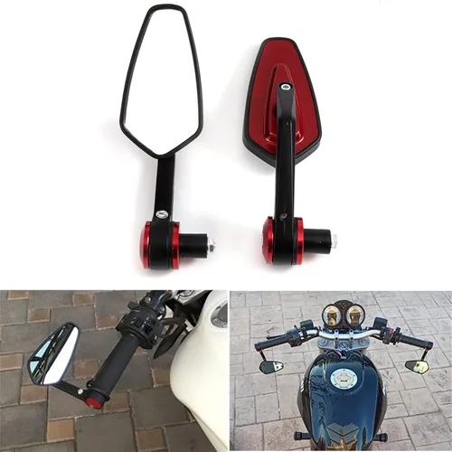 Vista 4 de SCUUBE Universal Motorcycle Rear View Mirrors Bar End Side Mirror for Z800 Z900 ER6N ER6F FZ-09 MT-10 FZ-10 FJ-09 MT-25 FZ6 FZ8 GSXR600 7/8'' 22mm