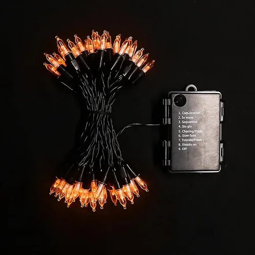 Vista 11 de MULTI-SPARKING - Luces de Halloween operadas con batería - 50 luces LED mini moradas para árbol pequeño, corona, manualidades, decoración