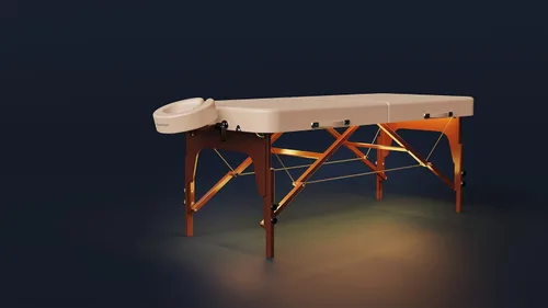 Vista 3 de Master Massage Balboa portátil de 30 pulgadas para masaje y ejercicio, cama de belleza en brillo negro con sistema de iluminación ambiental