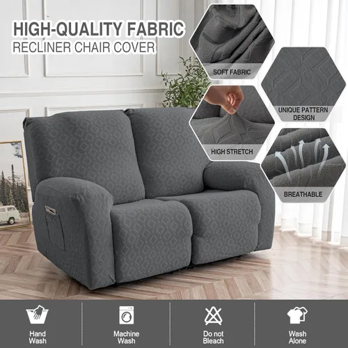 Vista 161 de Gennia Funda Impermeable para Silla Reclinable, Fundas Elásticas para Sofá Reclinable con Bolsillos, Fundas Lavables para Silla Reclinable Lazy Boy