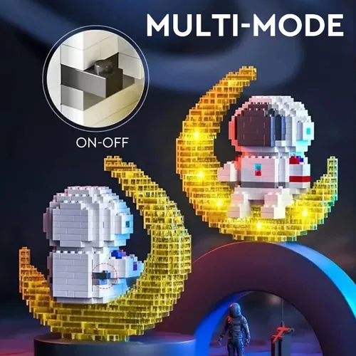 Vista 4 de Finger Rock Mini juegos de construcción de astronauta para adultos, kit de construcción de micro bloques y juguetes pequeños, regalos geniales