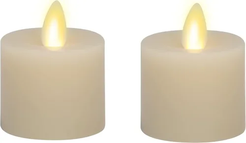 Vista 6 de Luminara Moving Flame - Velas LED de cera real sin llama (1.7 x 2.2 pulgadas), sin perfume, con control remoto de cera real, sin llama, funciona