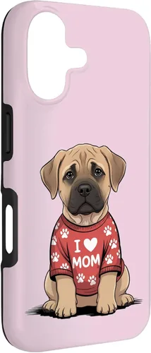Vista 3 de Womens I Love Mom Bullmastiff Dog Mother's Day Mastiff Mom Case for iPhone 17