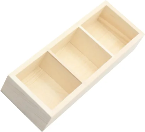 Vista 9 de Tea Bag Storage Organizer Wooden 3 Compartment Box for Coffee Bars
