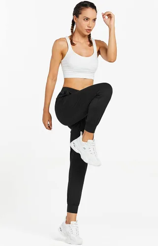 Vista 4 de Libin - Pantalones deportivos con bolsillos para mujer pantalones estrechos atléticos informales y livianos para entrenar y descansar