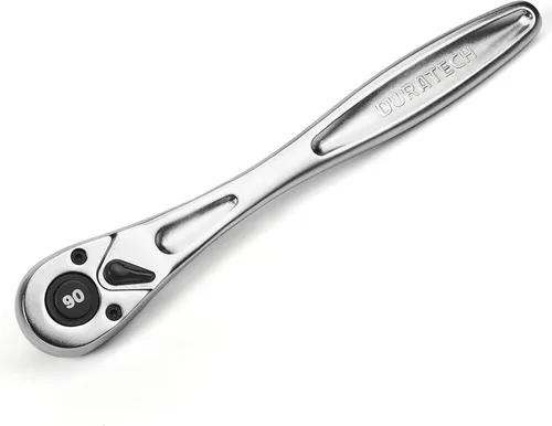Vista 12 de DURATECH Trinquete de accionamiento de 1/2 pulgada, llave de trinquete de liberación rápida de 90 dientes Reversible, Cr-V Made, 4° Swing