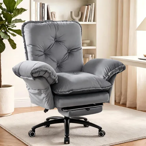 Vista 15 de FiveWillowise Silla cruzada con brazos abatibles, cómoda silla de oficina Azul (Velvet Blue)
