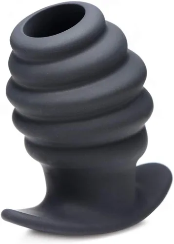 Vista 5 de Master Series HIve Ass Tunnel - Tapón anal hueco de silicona acanalado, pequeño