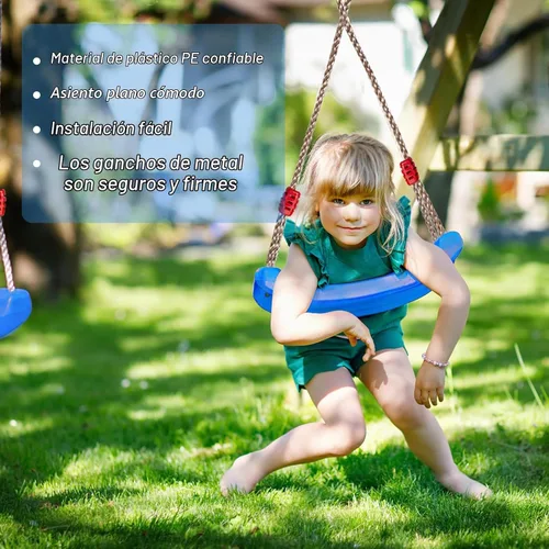 Vista 5 de IFOYO Asiento de columpio de árbol, accesorios para niños, patio de juegos al aire libre e interior, azul