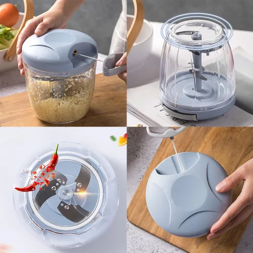 Vista 2 de Magik 1-2 piezas batidora de mano herramienta de cocina jalar alimentos vegetales picador procesador de rebanadora (33.8 fl oz/33.81 oz 1 paquete)