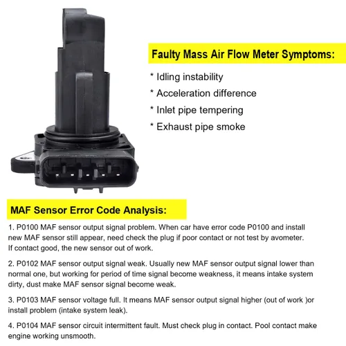 Vista 113 de Medidor de sensor de flujo de aire masivo MAF compatible con Ford con E-150 4.6L, 5.4L 2004-2014, para Ford E-150 Club Wagon 5.4L Reemplazo