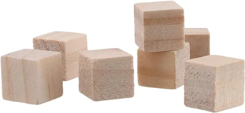 Vista 6 de 1000 bloques cuadrados de madera, cubos de madera, cubos de madera pequeños sin terminar para bricolaje