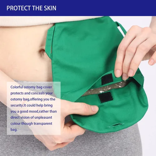Vista 6 de Bolsa de ostomía para bolsa de colostomía, 3 piezas y cierre de bucle de ostomía duradera, funda de bolsa de colostomía lavable (01)