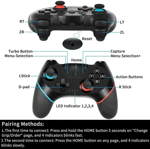 Vista 2 de Controlador de interruptor controlador profesional inalámbrico para interruptorSwitch LiteSwitch OLED interruptor remoto Gamepad con joystick