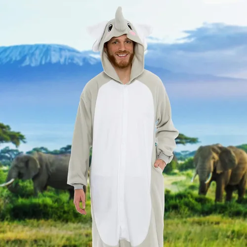 Vista 2 de Adult Onesie Halloween Costume - Animal and Sea Creature - Plush One Piece Cosplay Suit for Adults, Women and Men FUNZIEZ!