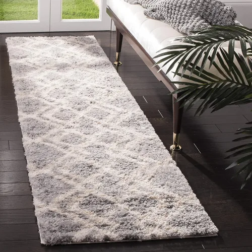 Vista 14 de SAFAVIEH Berber Shag Collection - Alfombra decorativa, 2 x 4 pies, diseño marroquí, color gris y crema, no desprende pelusa y de fácil cuidado, 1.2