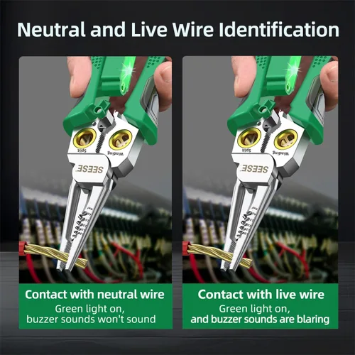 Vista 6 de Alicates para pelacables 8 en 1: herramienta eléctrica multifunción portátil compacta - Pelacables/corte de cables/engarzado de cables