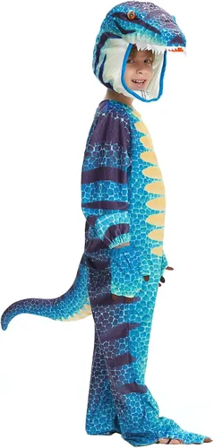 Vista 4 de NoveltyBoy Disfraz de dinosaurio T-Rex para bebé de Triceratops para cosplay