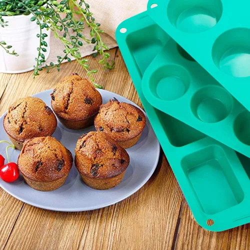 Vista 3 de Webake Juego de 4 moldes de silicona para tartas para magdalenas, cupcakes, tarta brownie, diferentes moldes para hornear